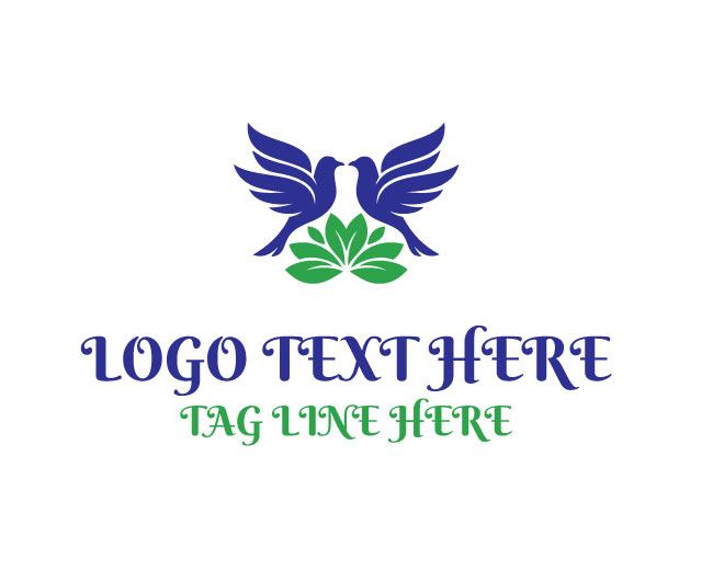 Twin Bird Leaf Sunset Leaf Logo