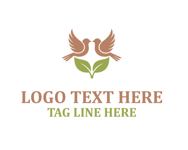 Twin Bird Leaf Sky Glow Pair Logo