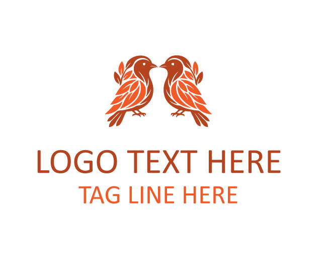 Twin Bird Leaf Moon Leaf Duo Logo