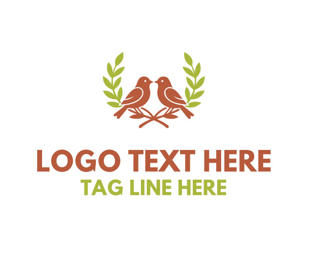  Twin Bird Leaf Rain Pair Logo