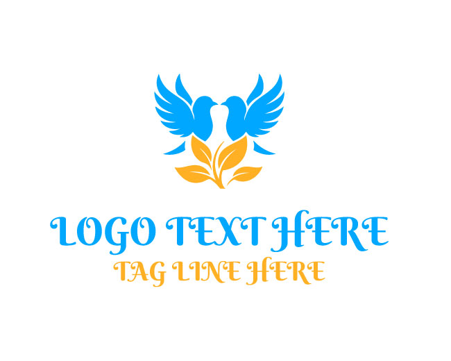 Twin Bird Leaf Breeze Leaf Logo