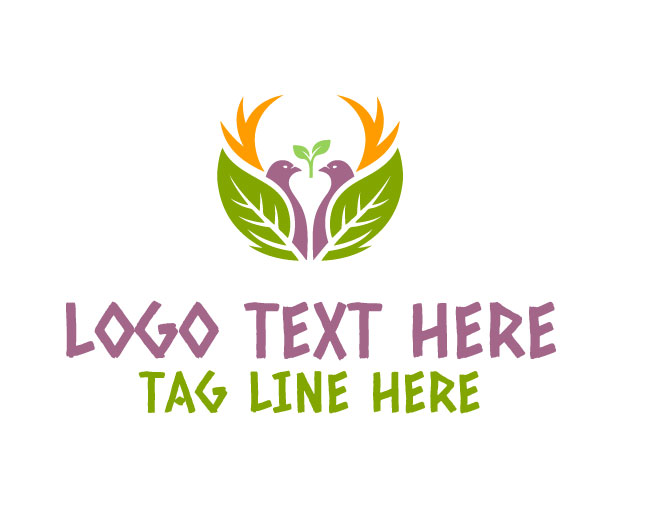 Twin Bird Leaf Sapphire Pair Logo