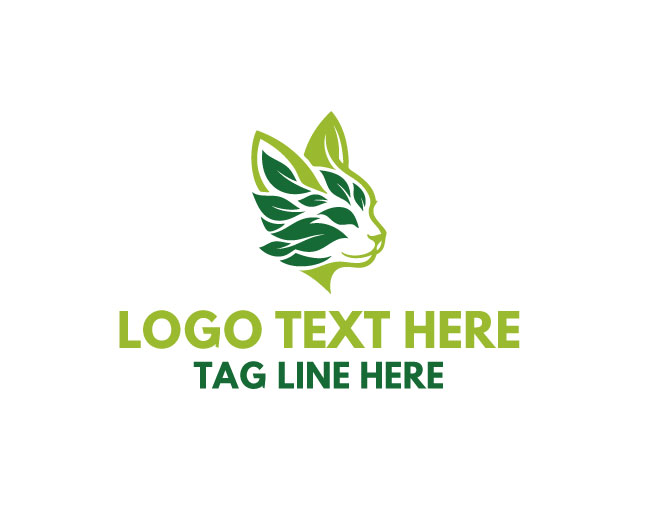 Eco Cat Leaf Glow Logo