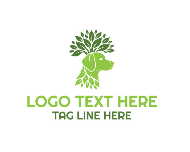 Eco Dog Leaf Wave Logo