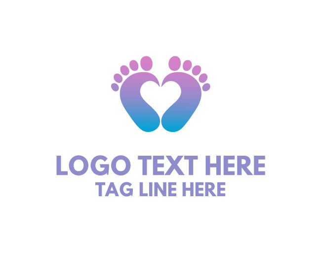 Baby Love Footprint Angel Toes Logo