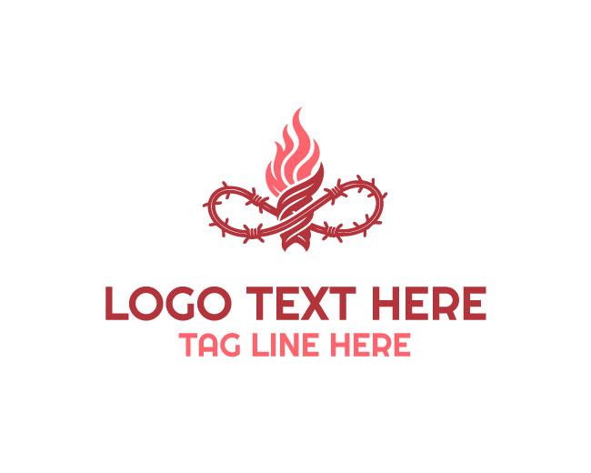 Barbed Wire Flame Burn Vault Logo