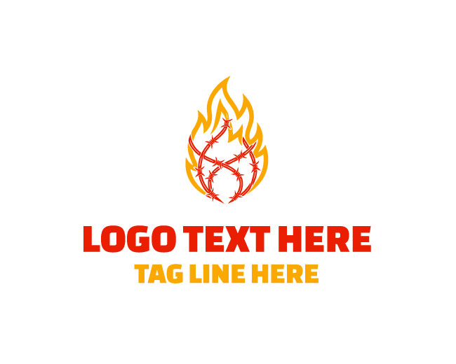 Barbed Wire Flame Ember Coil Logo