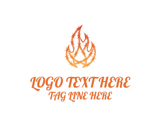 Barbed Wire Flame Blaze Forge Logo