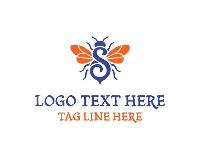 Letter S Bee Honey Curve Logo