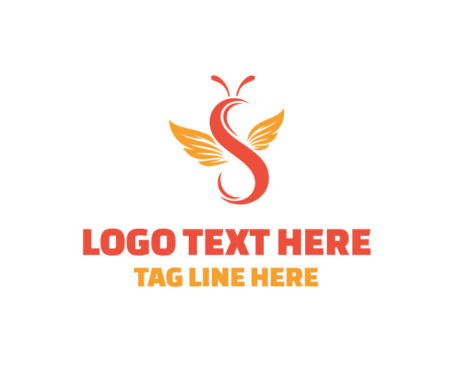 Letter S Bee Wing Buzz Logo