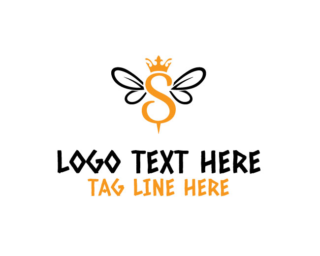  Letter S Bee Hexa Wing Logo
