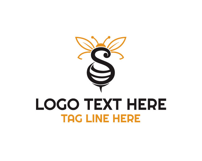 Letter S Bee Path Logo