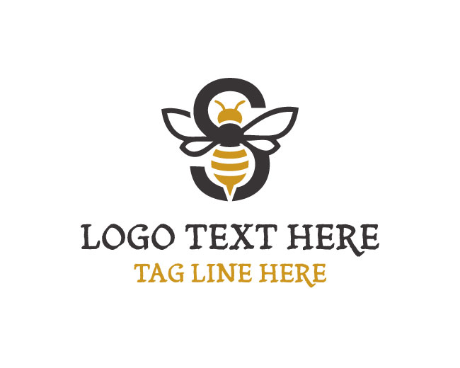 Letter S Bee Hive Crest Logo