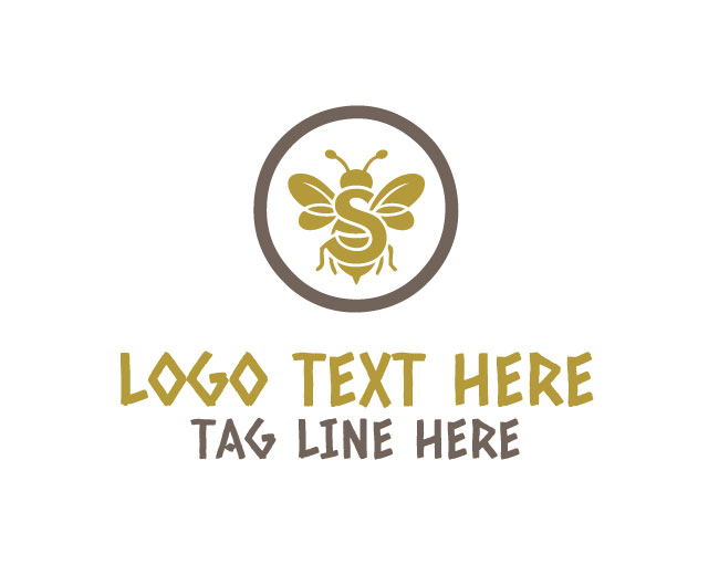  Letter S Bee Buzz Trail Logo