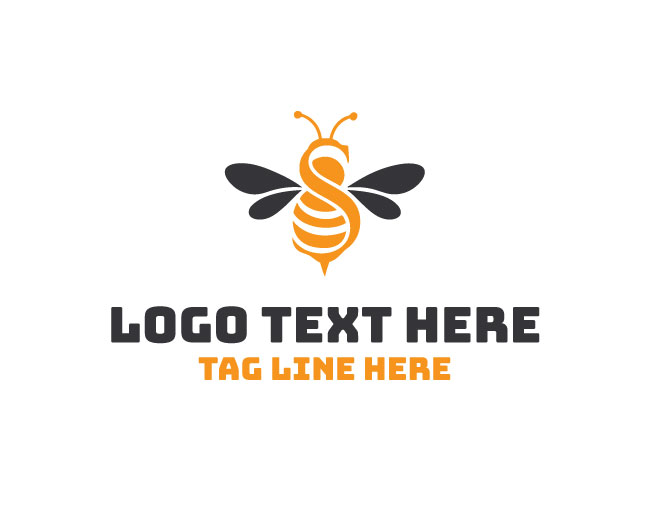 Letter S Bee Honey Wave Logo