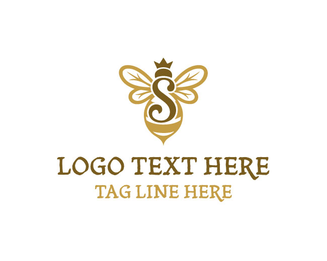 Letter S Bee Hive Wave Logo