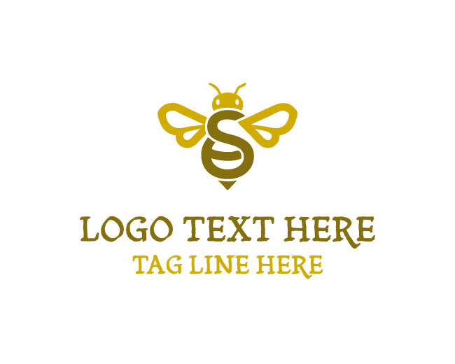 Letter S Bee Wing Hive Logo