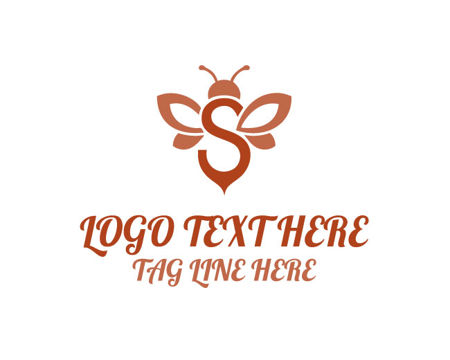 Letter S Bee Hexa Crest Logo