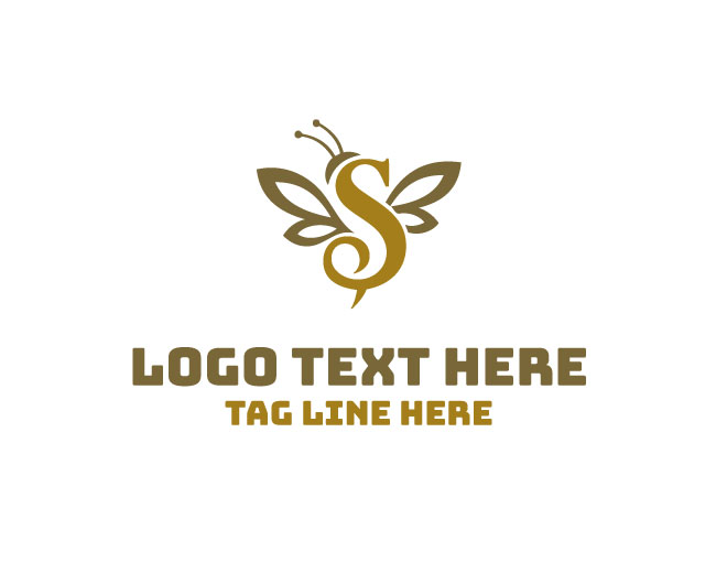 Letter S Bee Royal Buzz Logo