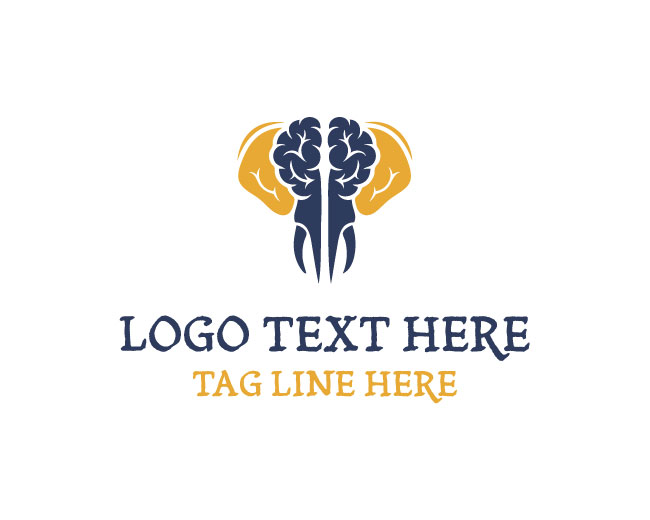 Mind Elephant Brain Trunk Logo
