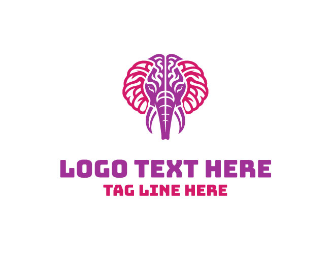 Mind Elephant Intellect Wave Logo
