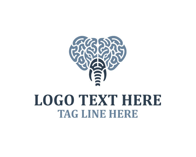 Mind Elephant Brain Crest Logo