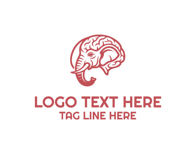 Mind Elephant Brain Vision Logo