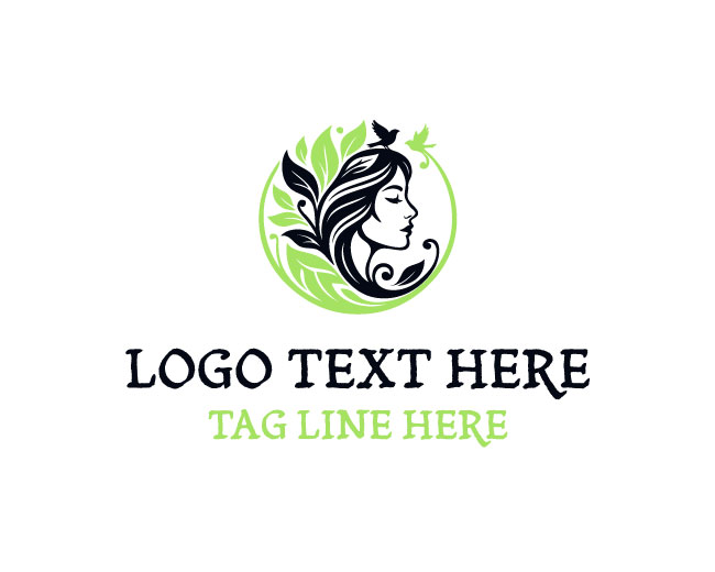 Nature Head Green Flow Logo