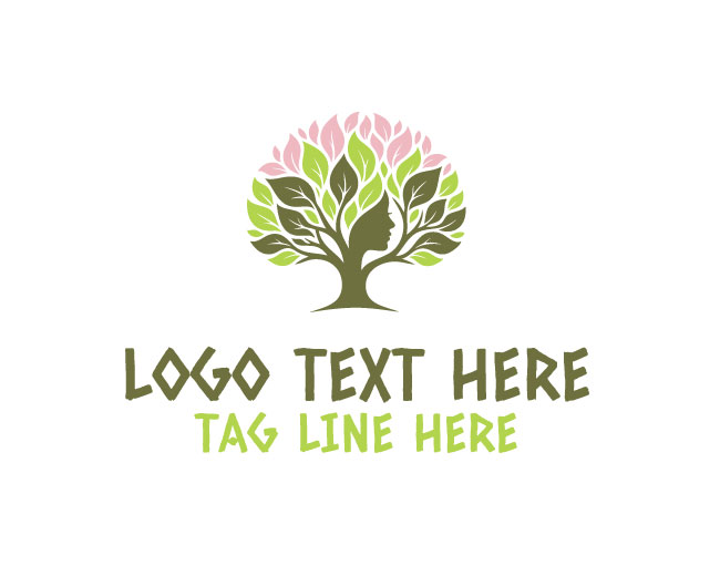 Nature Head Green Vision Logo