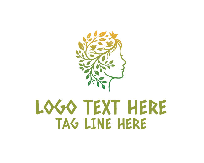  Nature Head Leaf Motion Logo
