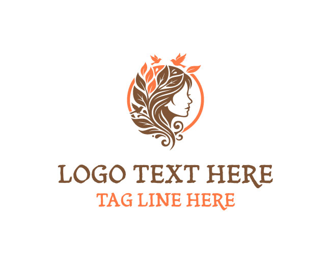 Nature Head Leaf Thought Logo