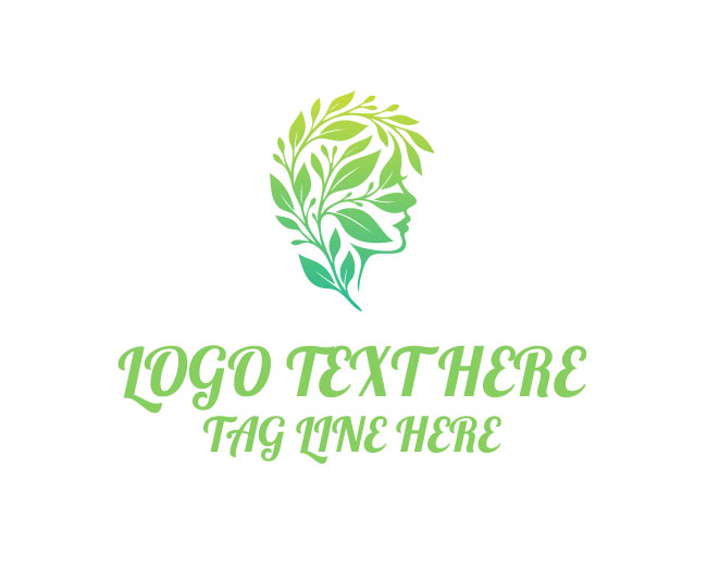 Nature Head Leaf Spark Logo