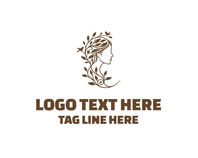Nature Head Leaf Wave Logo