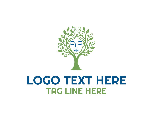 Nature Head Eco Brain Logo