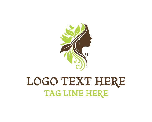 Nature Head Green Roots Logo