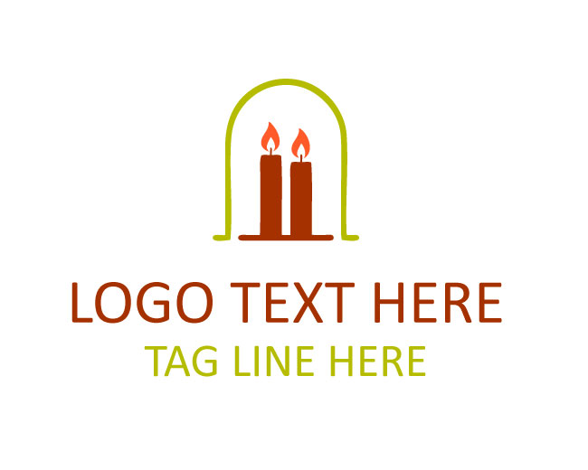 Candle Golden Beam Logo