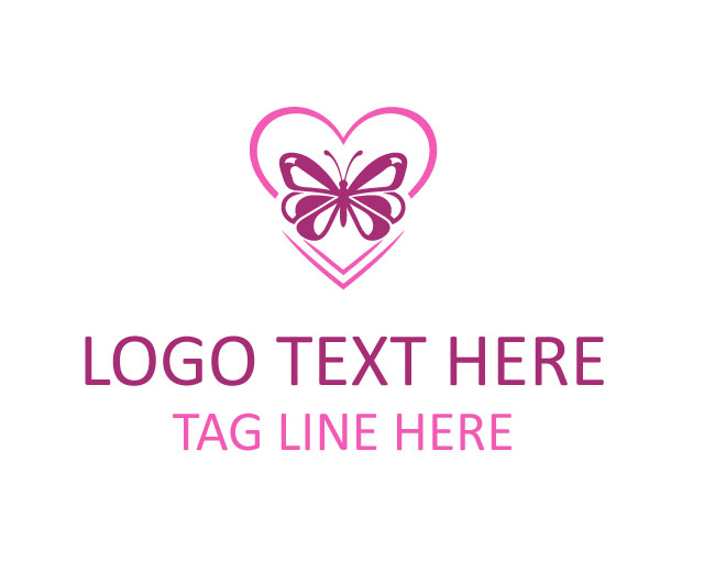 Heart Wing Butterfly Logo