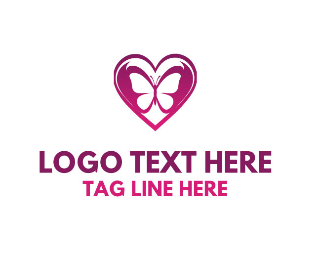 Butterfly Love Heart Logo