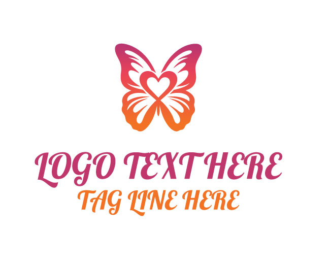 Butterfly Embrace Heart Logo