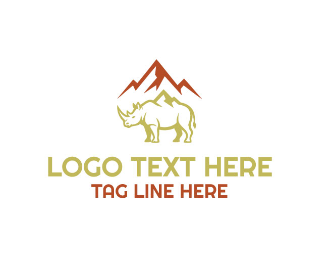 Mountain Rhino Rock Peak Logo
