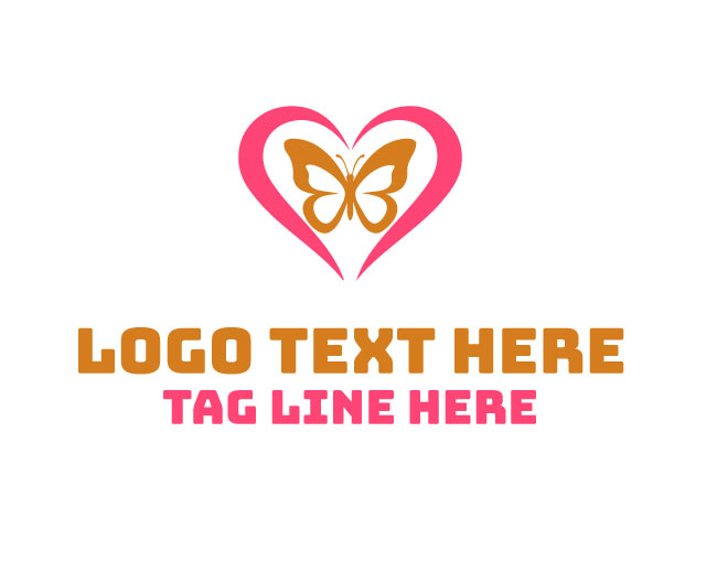 Lovely Butterfly Heart Logo