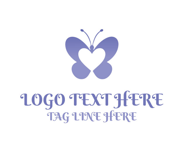 Butterfly Heart Elegance Logo