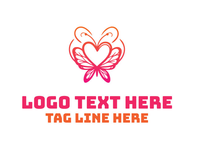 Butterfly Heart Petal Logo