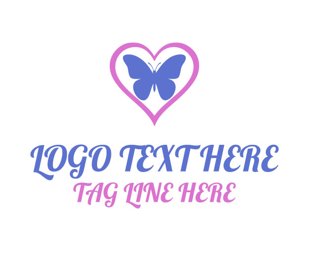  Butterfly Heart Blooming Logo