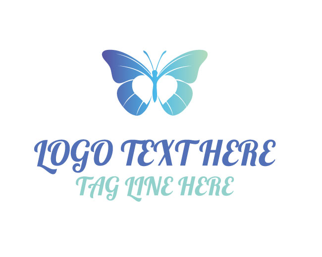 Modern Butterfly Heart Logo