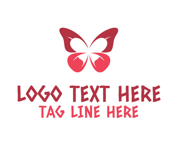 Minimal Butterfly Heart Logo