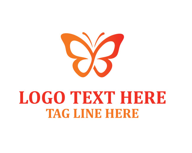 Butterfly Heart Line Art Logo