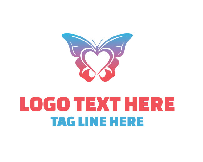 Butterfly Heart Icon Logo