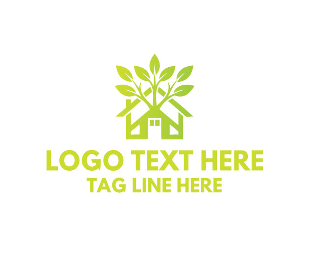  Nature Home Sun Leaf Logo