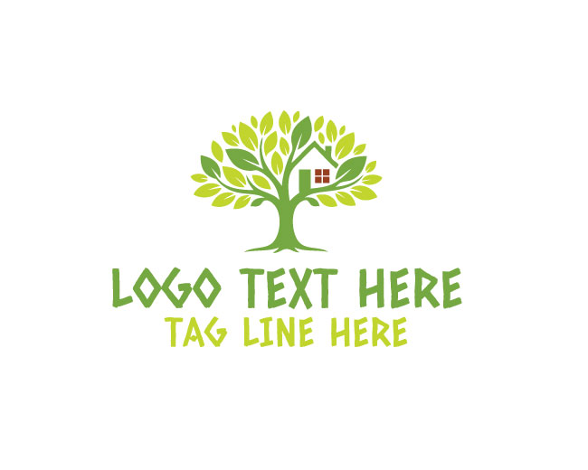 Nature Home Rain Leaf Logo